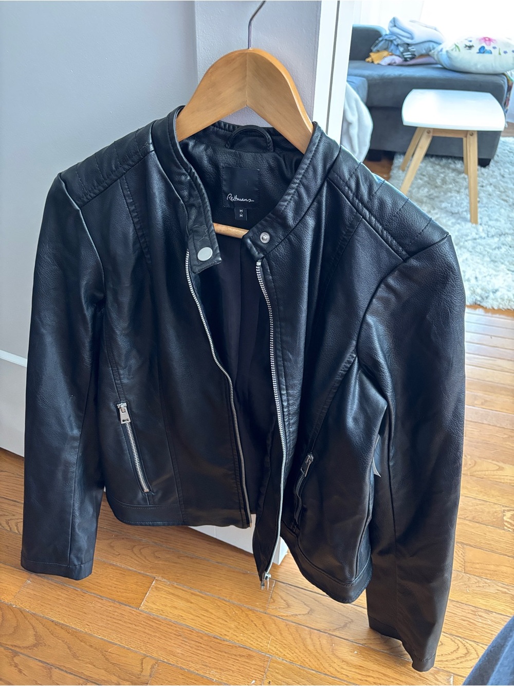 Black Faux Leather Moto Jacket